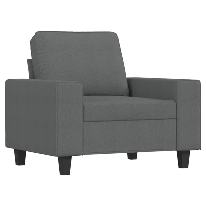 vidaXL - 3-delige - Loungeset - stof - donkergrijs