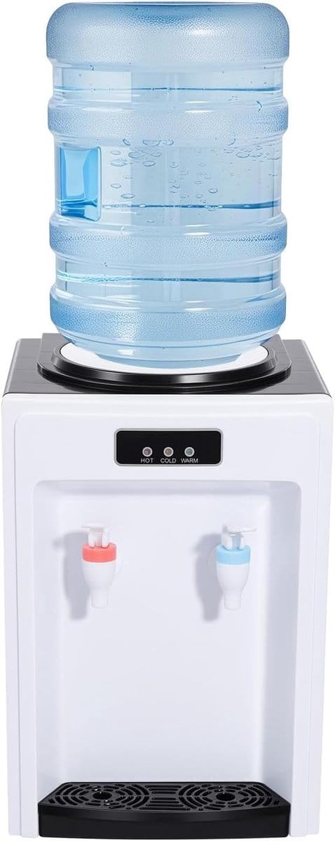 Waterdispenser Elektrisch - Drankmachine Koud Warm - Direct Water Tappen - Dubbele Uitloop - 416 Liter - Zwart Wit