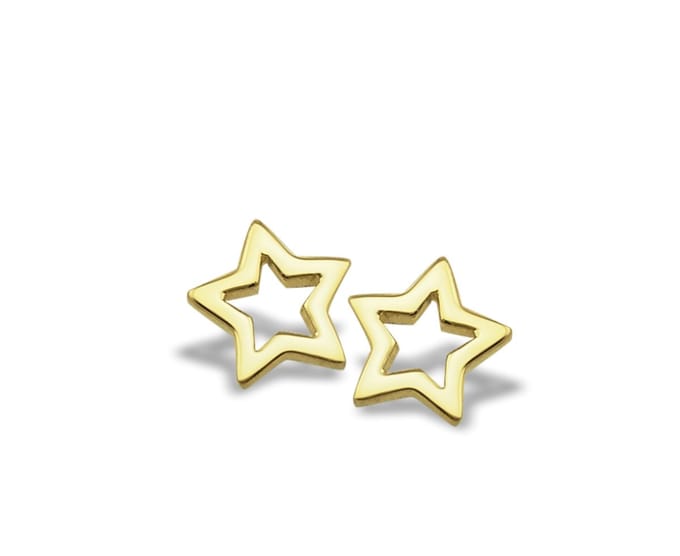 Oorbellen Open Ster Goudkleur Zilver Gold-plated JE006G