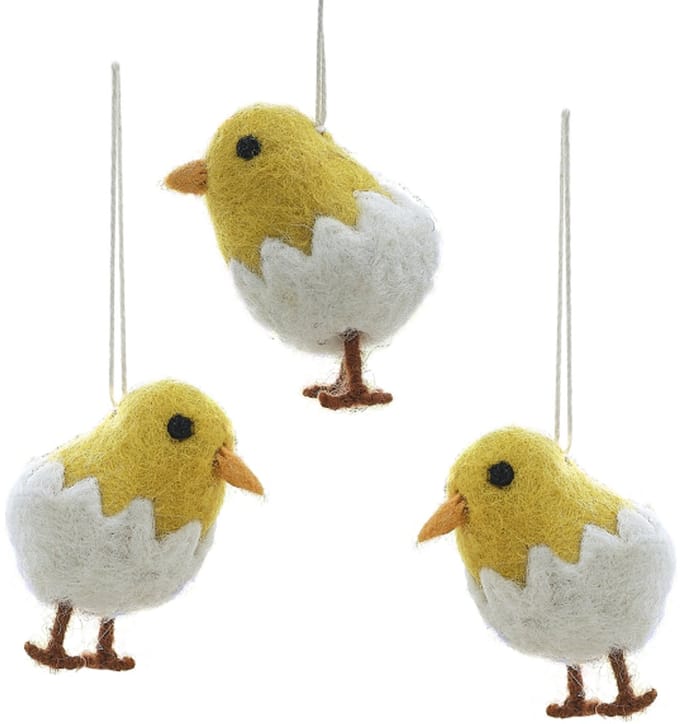 Ginger Ray - Ginger Ray - Paas kuiken boomdecoraties van vilt - 3 stuks