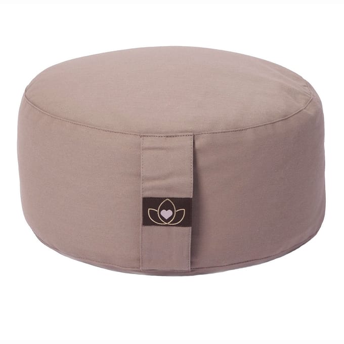 Meditatiekussen eco taupe rond - Lotus | Yoga kussen