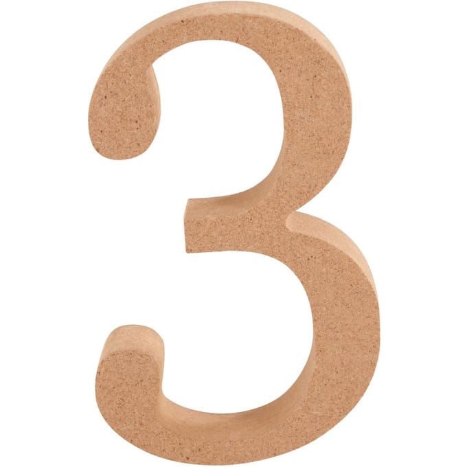 VBS MDF Nummer - Cijfer "3"