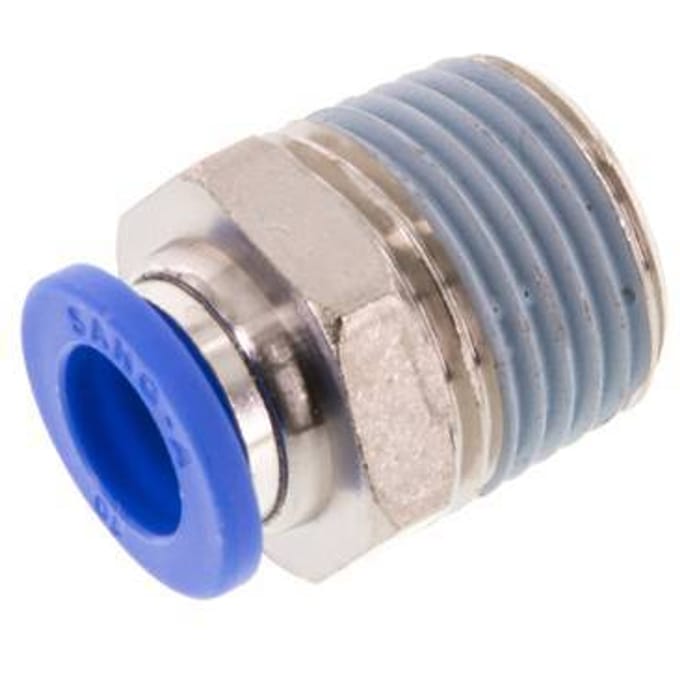 10mm x R1/2'' Messing/PA 66 Insteekfitting Buitendraad NBR [2 Stuks]