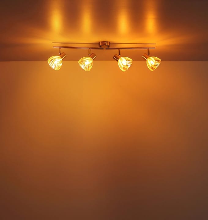 Spot - brons - ZACHERY - glas - opbouwspot - E14 - 54315M-4 - Globo