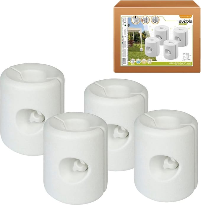 Verpakking van 4 witte karperhouders - 25 x 25 x 25 cm - Langwerpige houders