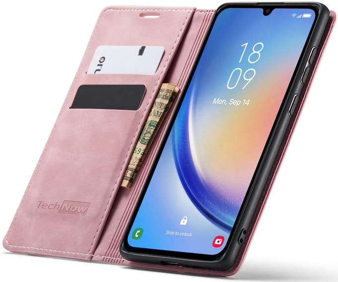 Hoesje geschikt voor Motorole Edge 60 Pro - Book Case Leer Slimline Roze