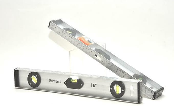Humbert - Waterpas 40 cm - 3 libellen - gereedschap - zilver