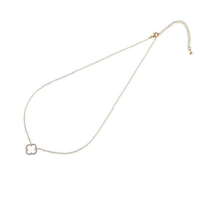 Go Dutch Label Collier Sparkly Clover Necklace Goud