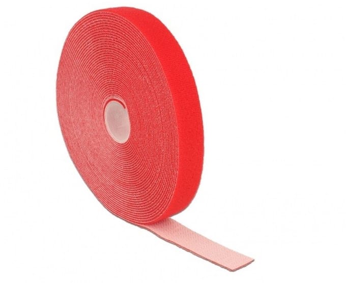 Klittenband rol 20mm / rood (10 meter)