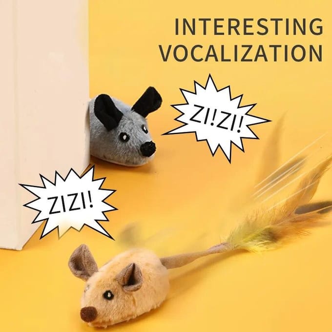 Smart Running Mouse Cat Toy Interactief bewegend elektrisch Cat Teaser-speelgoed Simulatie Muizen Kitten Zelfspelend knuffels geel