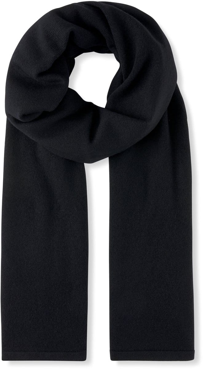 FALKE Basic Fine Knit sneldrogend warm kasjmier wintersjaal unisex zwart - maat ONESIZE