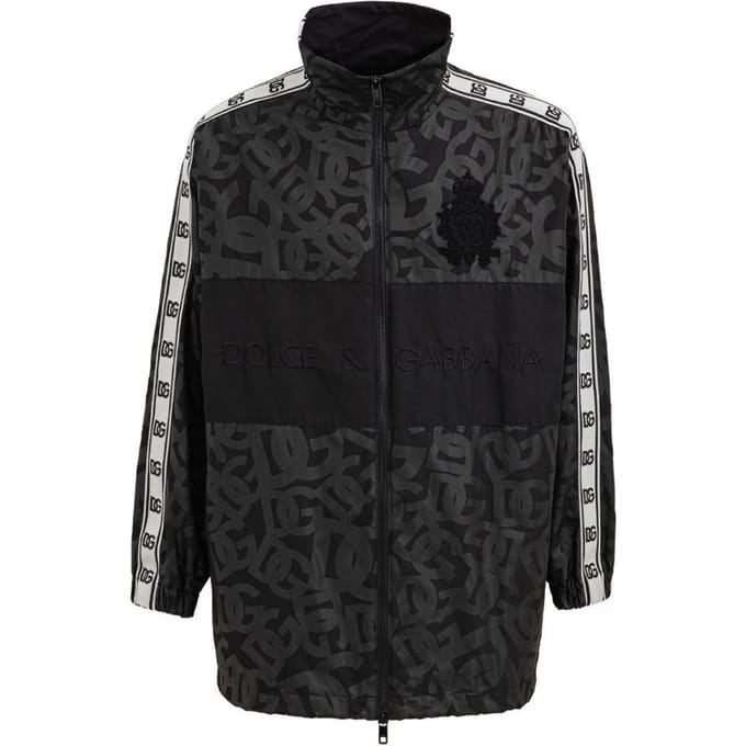 Overmaat winddichte jas met logo Dolce & Gabbana