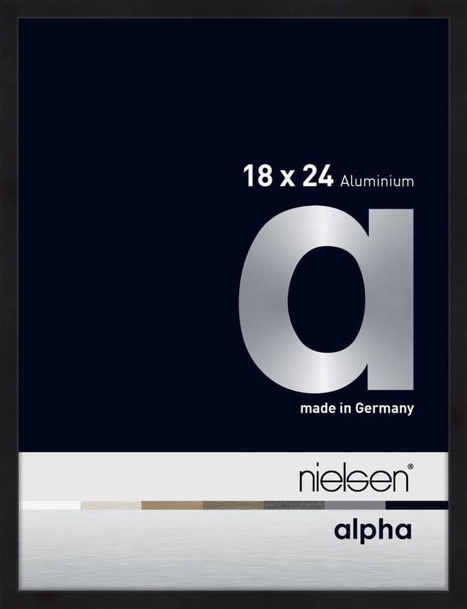 Nielsen Alpha Aluminium Fotolijst Black Matt 18x24cm