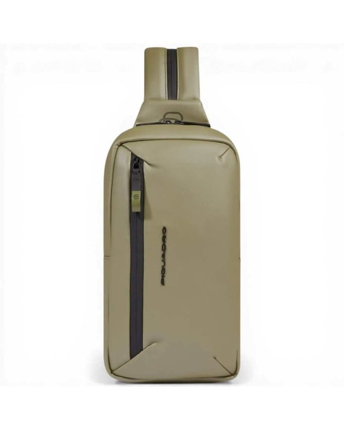 Piquadro Monospalla C2ow Unisex Green Water-resistant met iPad Mini Deur