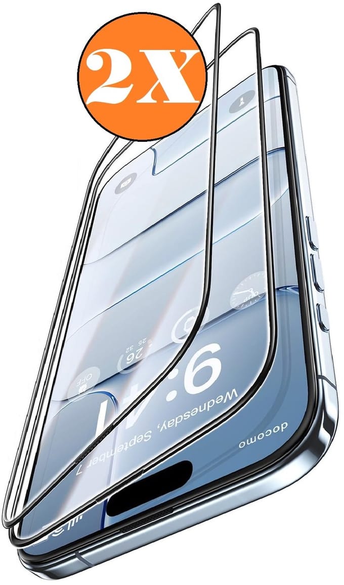 Screenprotector Geschikt voor iPhone Air Screenprotector Volledige Beschermglas - Glas Gehard Tempered Glass Full Cover - 2 PACK