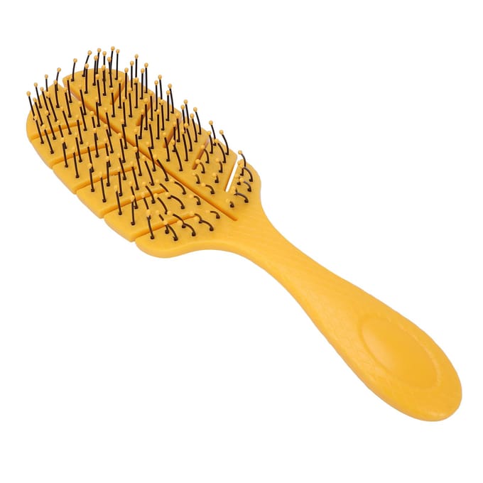 Gebogen Vent Haarborstel Grote Paddle Massageborstel Snel Föhnen Styling Haarborstel yellow