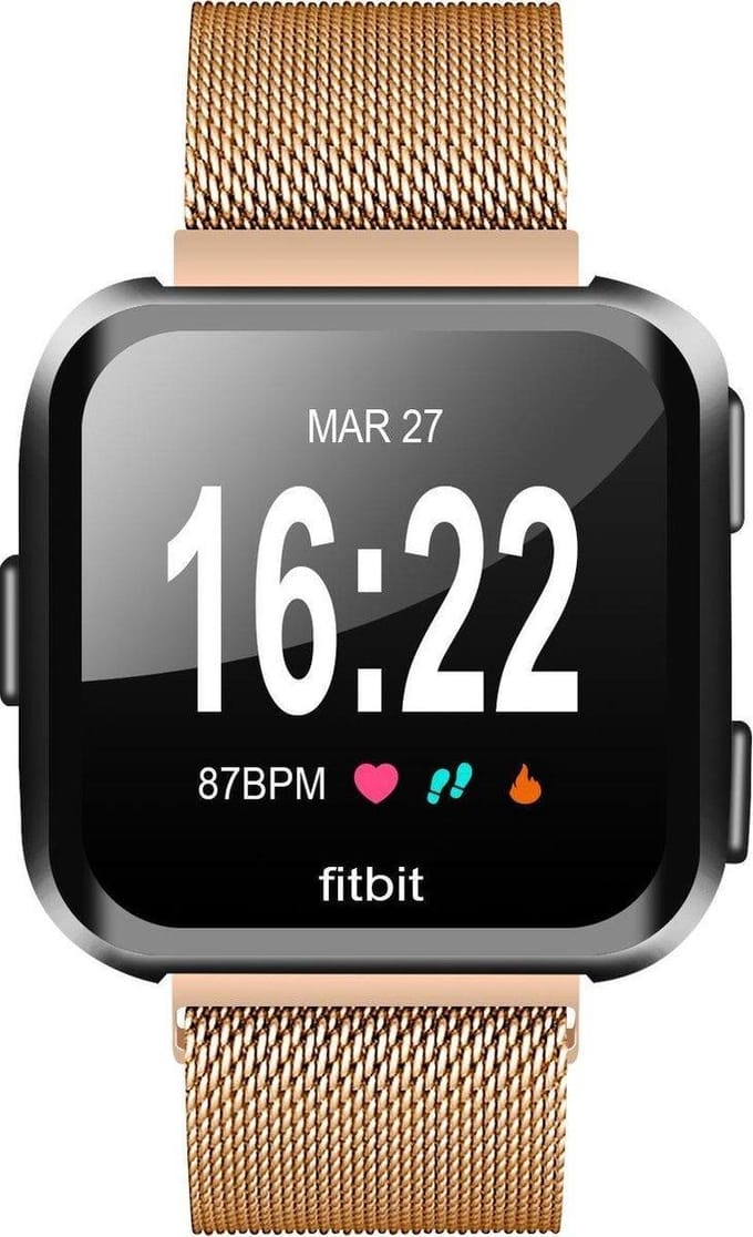 YPCd® Fitbit Versa - Versa 2 - Versa Lite bandje - Rosé Goud - Milanees Roestvrij Staal - Small