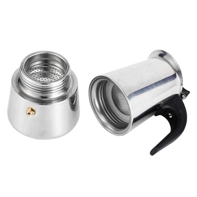100ml 200ml 300ml 450ml Roestvrijstalen Moka Pot Koffiemaker Fornuis Gebruik Thuis Kantoor Type 1 gray