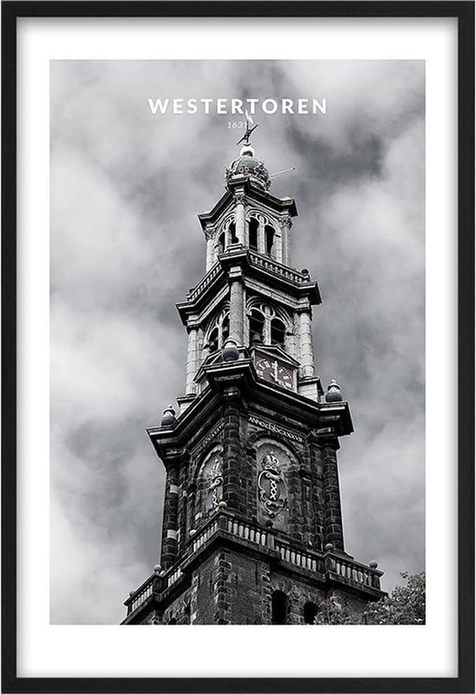 Poster Westertoren Amsterdam A2 - 42 x 59,4 cm (Exclusief Lijst)