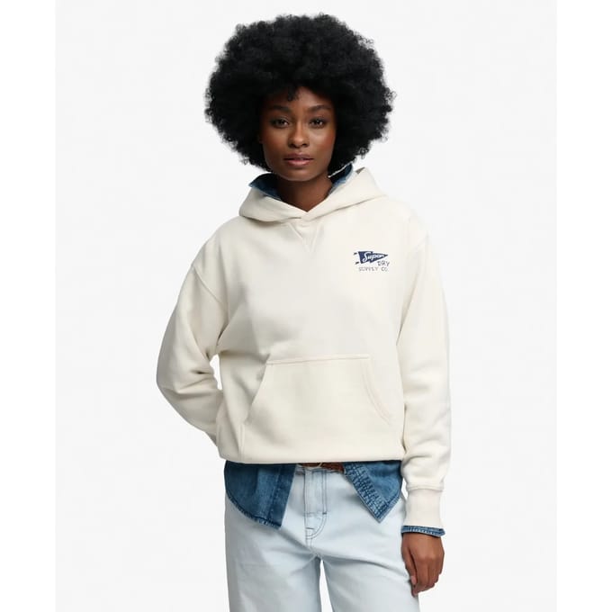 Superdry Heritage Hamptons Hoodie Crème Grootte: 38