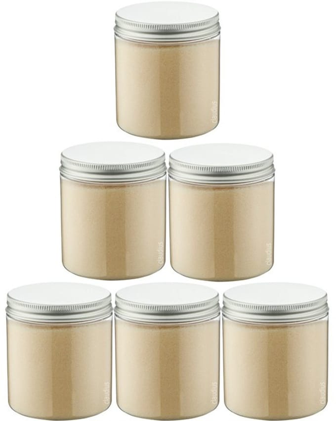 Scrubzout Vanille 300 gram - Pot met aluminium deksel - set van 6 stuks - Hydraterende Lichaamsscrub
