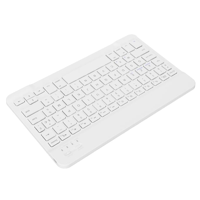 Clavier sans fil Bluetooth AZERT fin et étanche de 10 pouces, style ciseaux, pour blanc