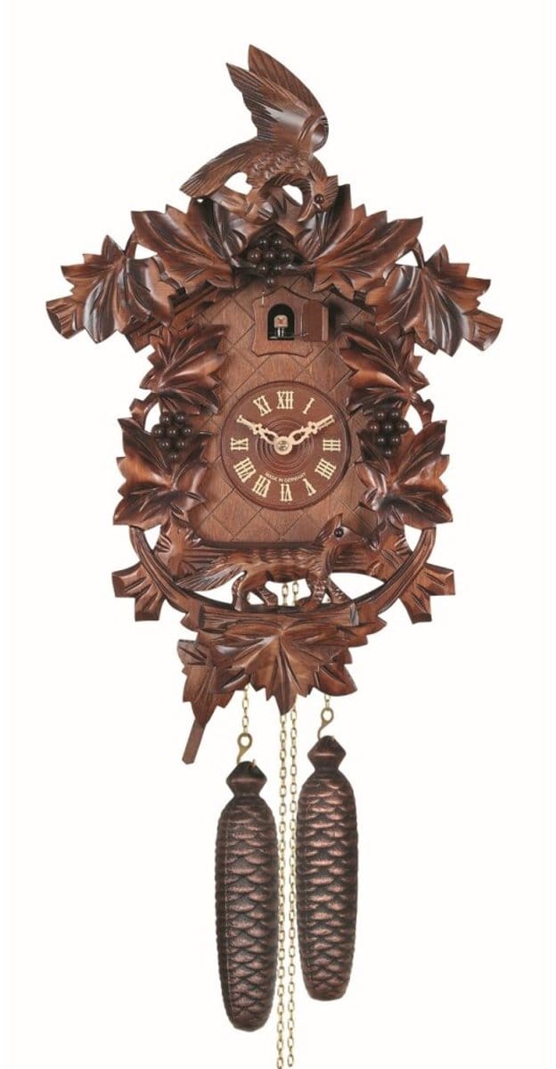 Engstler - 938_Q - Koekoeksklok - Kwarts - Notenhout - 46 cm