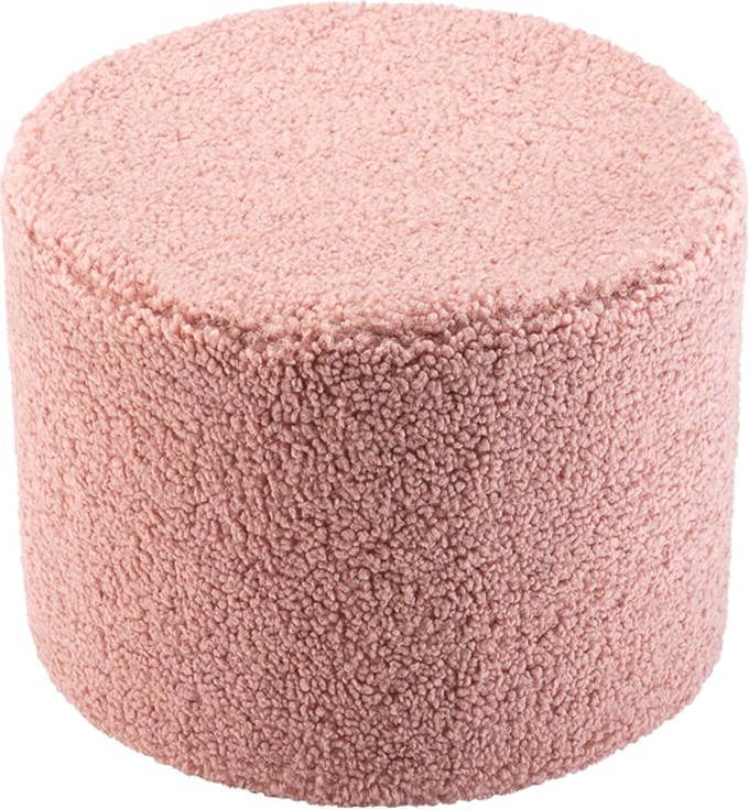 Wigiwama Teddy Pouffe / Poef - Ø40x25cm - Guava Pink