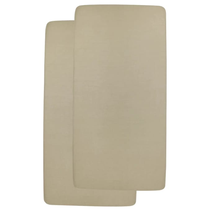 Meyco Baby Uni hoeslaken co-sleeper - 2-pack - taupe - 50x90cm