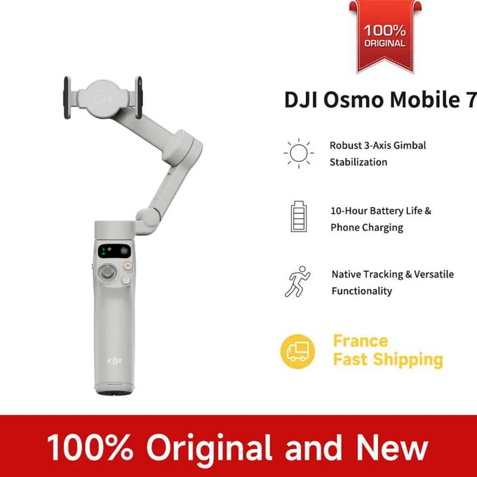 DJI Osmo Mobile 7 Smartphone Gimbal Stabilisator met Comfortabele Smartphone ActiveTrack 10 Uur en Smartphone Opladen (iPhone/Android) Ingebouwd wit