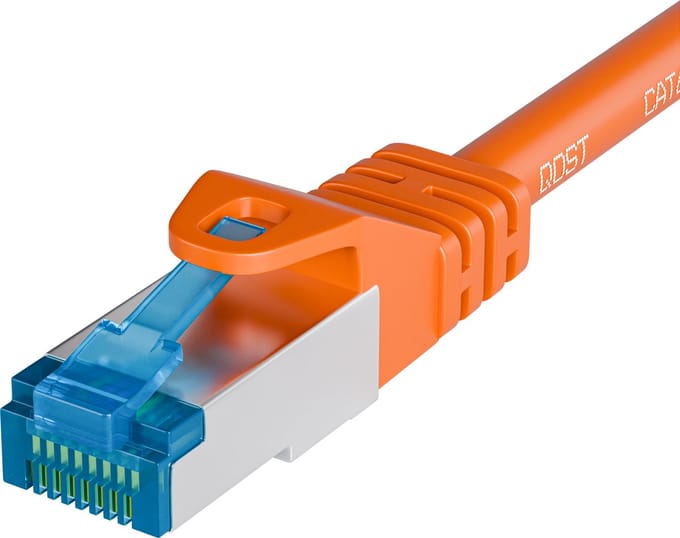 Qost - Patchkabel UTP S/FTP CAT6A 10G - Oranje 0,25M Met RJ45 Connectoren