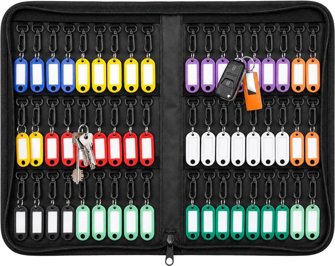 Purepeak Sleuteletui Geschikt voor 54 Sleutels - Sleutelhouder met Rits - Key Organizer - Waterdicht - Fireproof