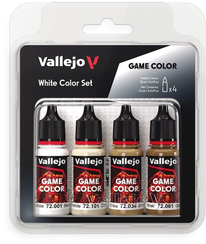 Vallejo Hobbyverf Acrylverf - 72386 Game Color - Wit Kleurenset - Acryl Set 4x Verf set - 4x 18 ml