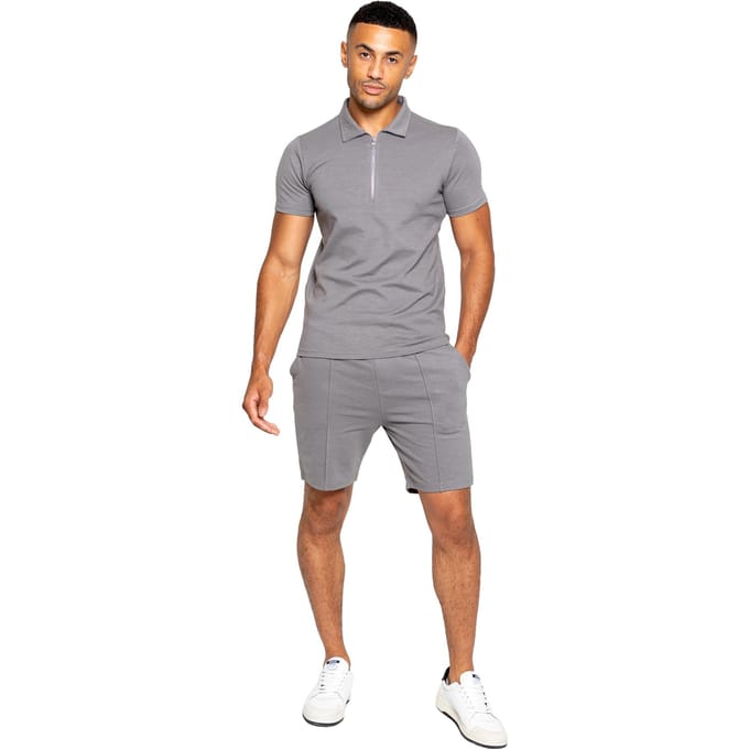 Enzo | Heren Polo Trainingspak Set - Grijs