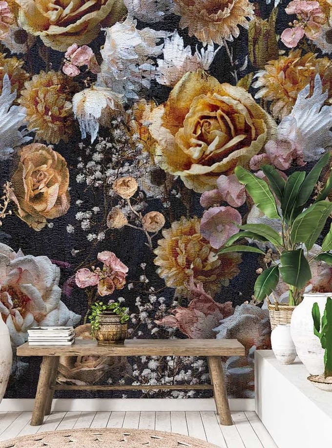 INGK - Floral Utopia Behang - Lush Heritage Dark