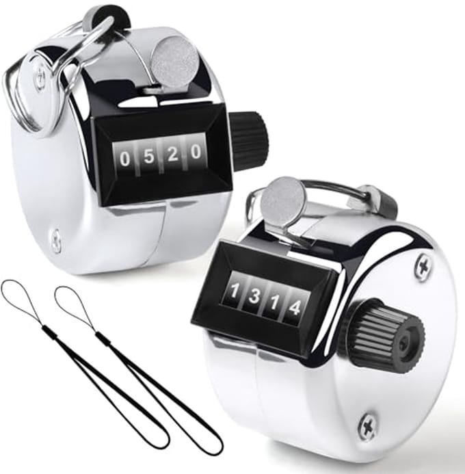 Premium Clicker Counter - Handmatige Mechanische Telling met Nylon Lanyard - Set van 2