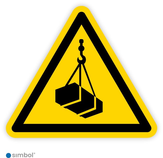 Simbol® - Stickers Hangende last (W015) - Formaat ▲ 5 x 5 x 5 cm.