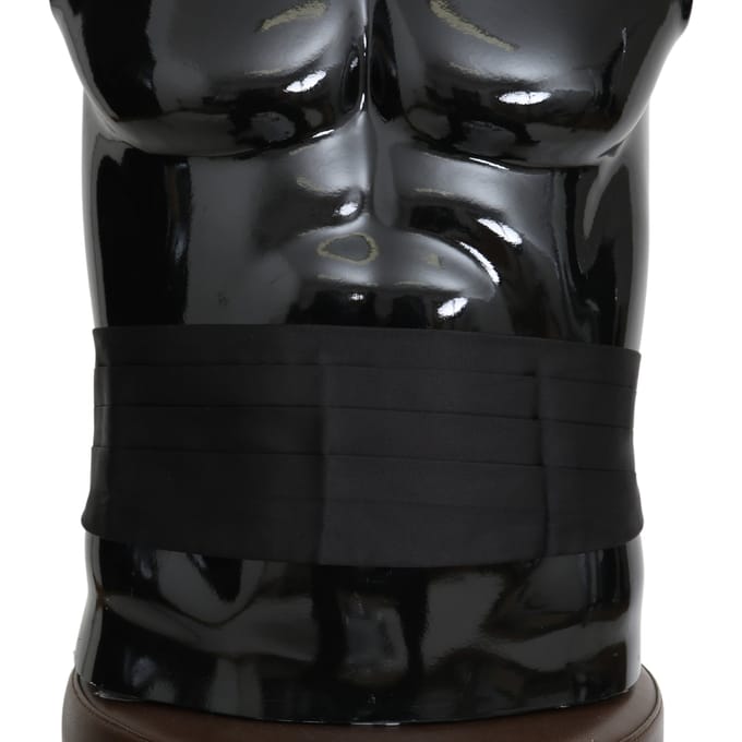 Dolce & Gabbana Zwarte Mannen Taille Riem 100% Zijde Cummerbund