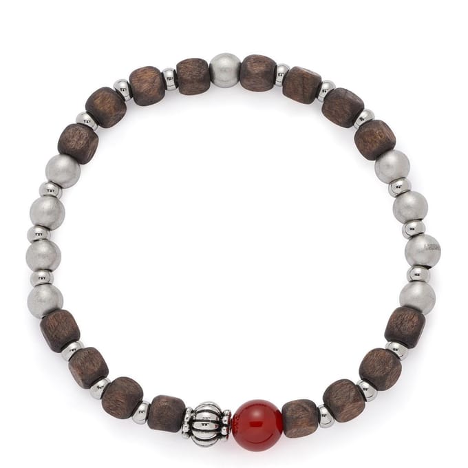 Jewels by Leonardo Heren Armband Bosco - RVS - Hout - Kwarts