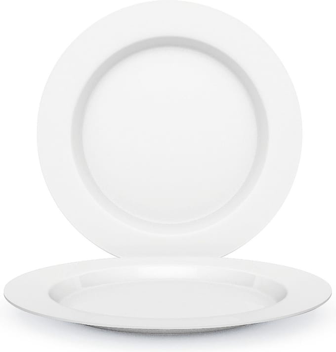Juypal Bordenset - 4x - wit - kunststof - D26 cm - herbruikbaar - BPA-vrij