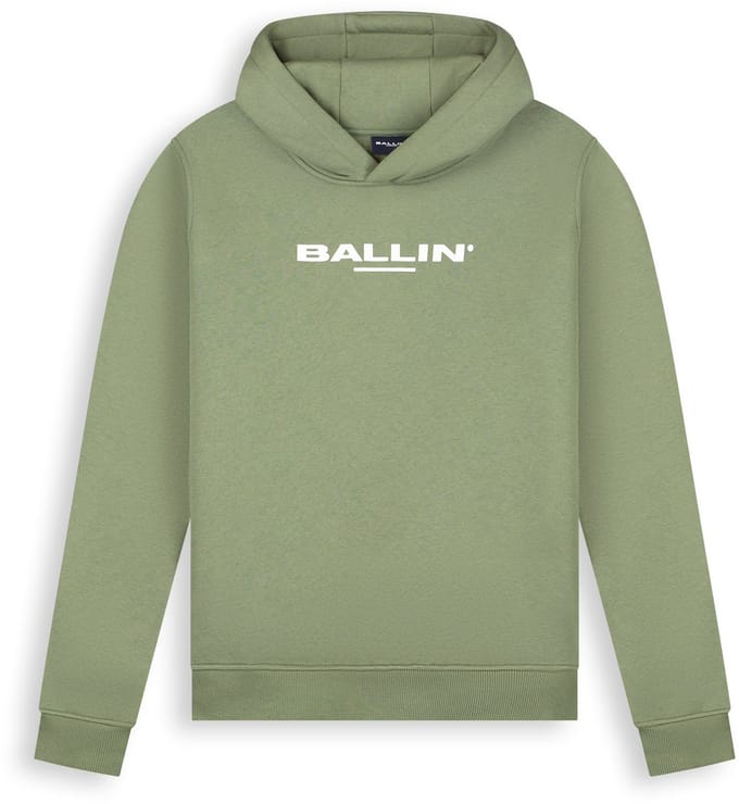 Ballin Amsterdam - Heren Regular fit Sweaters Hoodie LS - Army Green - Maat S