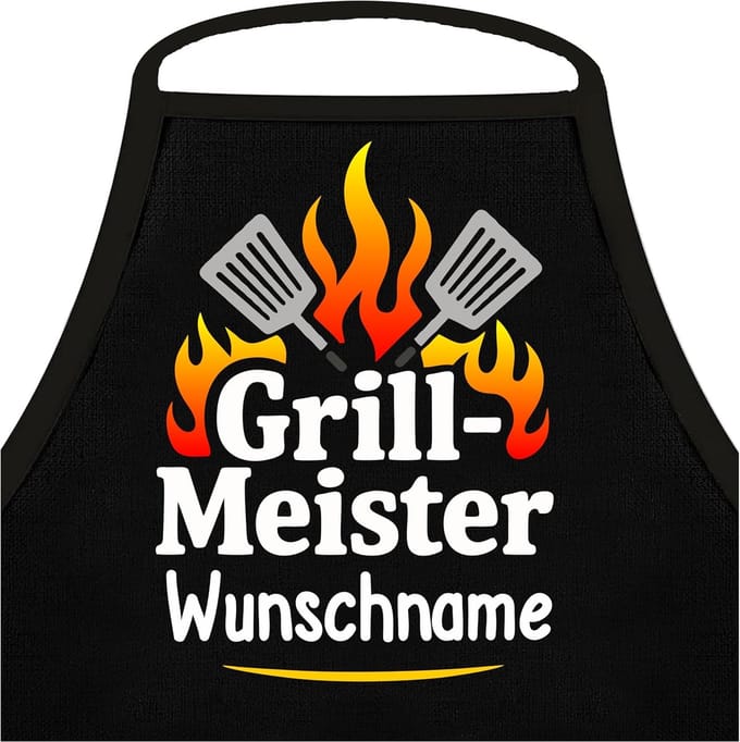 Grappig BBQ Schort voor Heren - Personaliseerbaar met Naam - Grill Master Cadeau