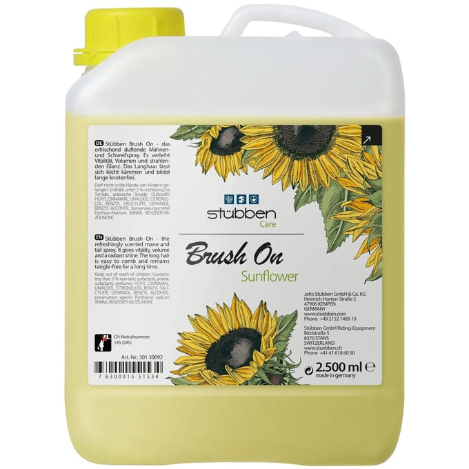 Zonnebloem ontwarrende spray voor paard Stübben Brush on