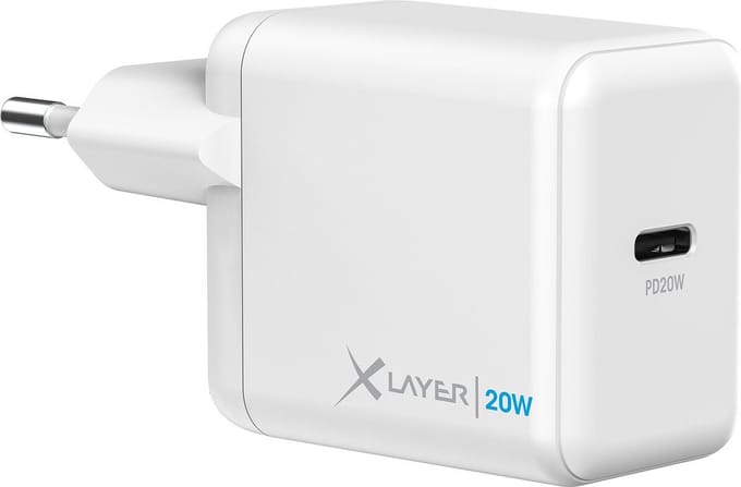 XLayer - Wandlader / Oplader - Powercharger 20W USB-C PD - Adapter / Oplader Geschikt Voor Apple Iphone & Samsung - Wit