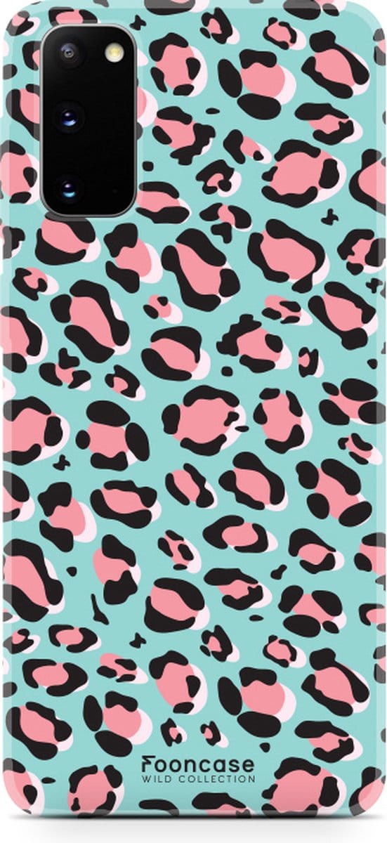 Fooncase Hoesje Geschikt voor Samsung Galaxy S20 - Shockproof Case - Back Cover / Soft Case - Luipaard / Leopard print / Blauw