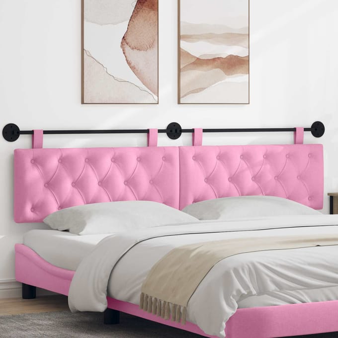 vidaXL - Hangend - hoofdbord - Roze - Stof