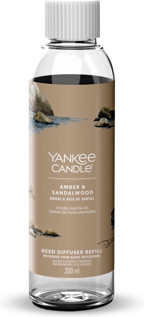 Yankee Candle - Navulling voor Geurstokjes 200 ml - Amber & Sandalwood