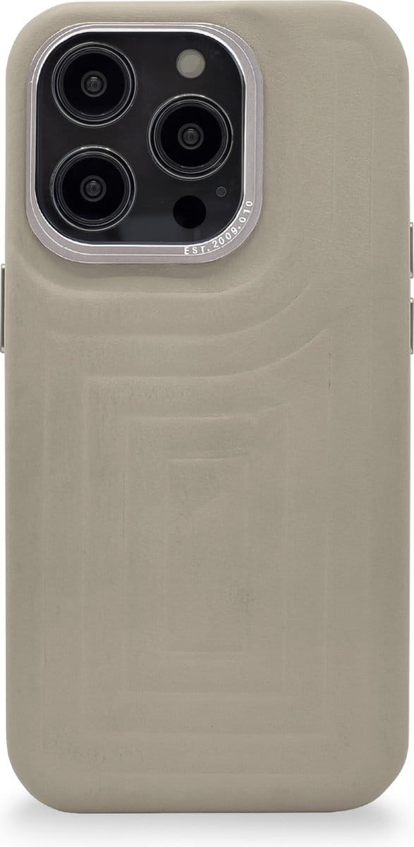 Decoded Leather Embossed Backcover for iPhone 14 Pro Max Clay