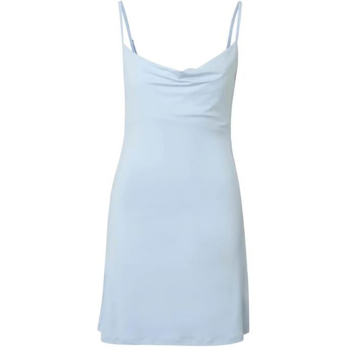 Urban Classics - Waterfall Neckline Mini jurk - L - Blauw