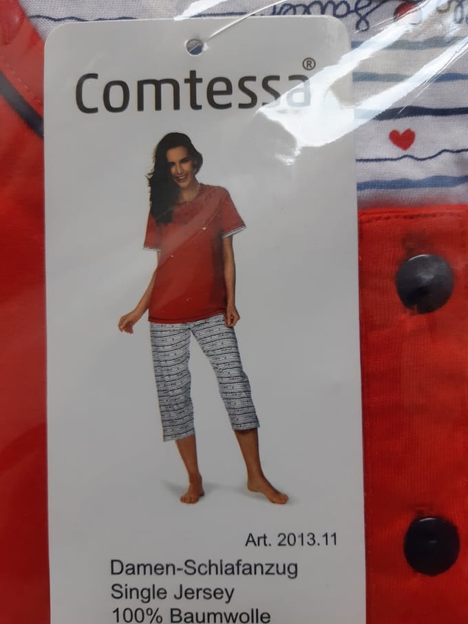 Comtessa dames 2 delige pyjama set maat 48 rood
